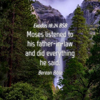 Picture 04 - Exodus 18:24 BSB - Moses listened to his father-in-law and did - Bible Verse Picture