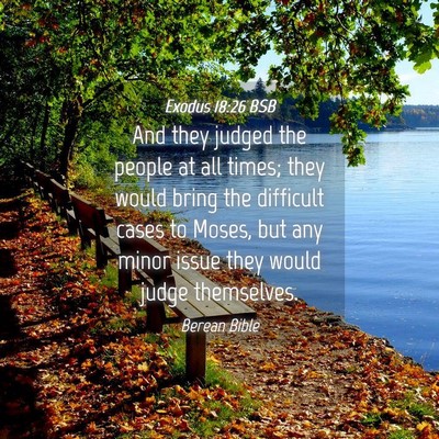 Picture 04 - Exodus 18:26 BSB - And they judged the people at all times; they - Bible Verse Picture