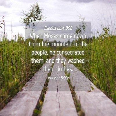 Picture 04 - Exodus 19:14 BSB - When Moses came down from the mountain to the - Bible Verse Picture