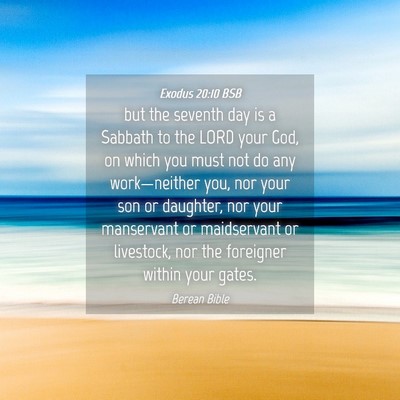 Picture 04 - Exodus 20:10 BSB - but the seventh day is a Sabbath to the LORD your - Bible Verse Picture
