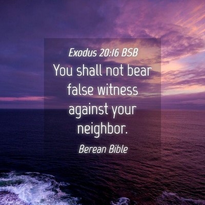 Picture 04 - Exodus 20:16 BSB - You shall not bear false witness against your - Bible Verse Picture