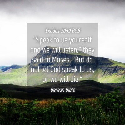 Picture 04 - Exodus 20:19 BSB - “Speak to us yourself and we will listen,” - Bible Verse Picture