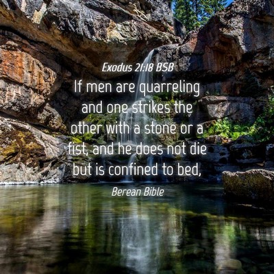 Picture 04 - Exodus 21:18 BSB - If men are quarreling and one strikes the other - Bible Verse Picture