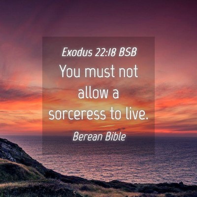 Picture 04 - Exodus 22:18 BSB - You must not allow a sorceress to - Bible Verse Picture
