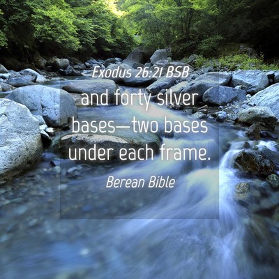Picture 04 - Exodus 26:21 BSB - and forty silver bases—two bases under each - Bible Verse Picture