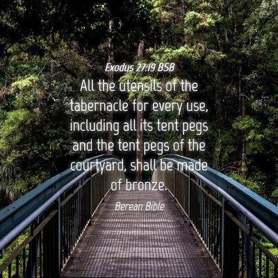 Picture 04 - Exodus 27:19 BSB - All the utensils of the tabernacle for every use, - Bible Verse Picture