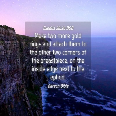 Picture 04 - Exodus 28:26 BSB - Make two more gold rings and attach them to the - Bible Verse Picture