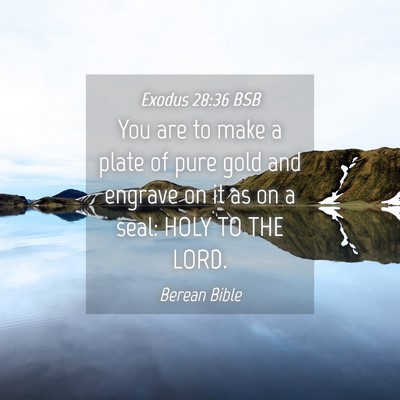 Picture 04 - Exodus 28:36 BSB - You are to make a plate of pure gold and engrave - Bible Verse Picture