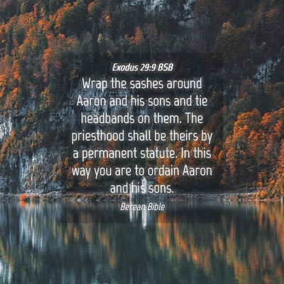 Picture 04 - Exodus 29:9 BSB - Wrap the sashes around Aaron and his sons and tie - Bible Verse Picture