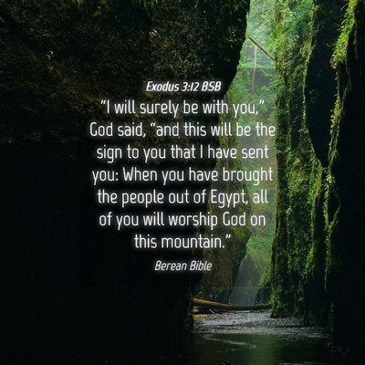 Picture 04 - Exodus 3:12 BSB - “I will surely be with you,” God said, “and - Bible Verse Picture