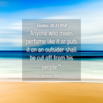 Picture 04 - Exodus 30:33 BSB - Anyone who mixes perfume like it or puts it on an - Bible Verse Picture
