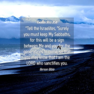 Picture 04 - Exodus 31:13 BSB - “Tell the Israelites, ‘Surely you must keep - Bible Verse Picture