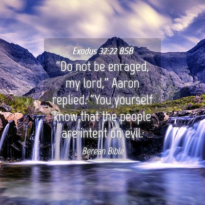 Picture 04 - Exodus 32:22 BSB - “Do not be enraged, my lord,” Aaron replied. - Bible Verse Picture