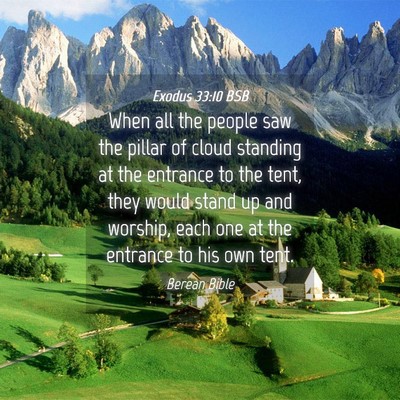 Picture 04 - Exodus 33:10 BSB - When all the people saw the pillar of cloud - Bible Verse Picture