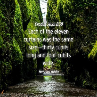 Picture 04 - Exodus 36:15 BSB - Each of the eleven curtains was the same - Bible Verse Picture
