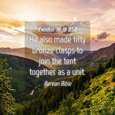 Picture 04 - Exodus 36:18 BSB - He also made fifty bronze clasps to join the tent - Bible Verse Picture