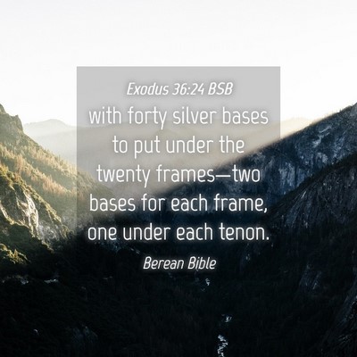 Picture 04 - Exodus 36:24 BSB - with forty silver bases to put under the twenty - Bible Verse Picture