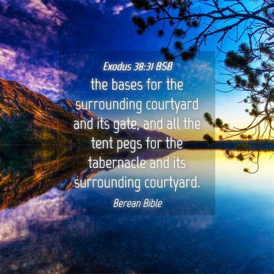 Picture 04 - Exodus 38:31 BSB - the bases for the surrounding courtyard and its - Bible Verse Picture