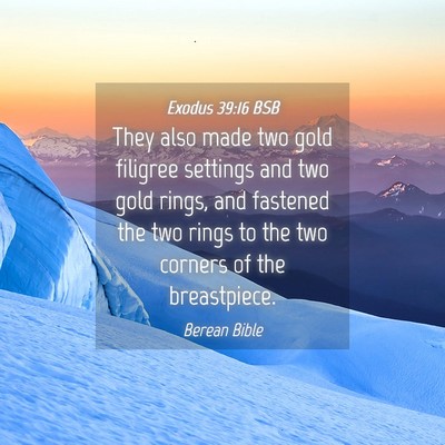 Picture 04 - Exodus 39:16 BSB - They also made two gold filigree settings and two - Bible Verse Picture