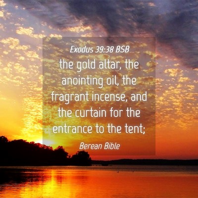 Picture 04 - Exodus 39:38 BSB - the gold altar, the anointing oil, the fragrant - Bible Verse Picture