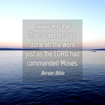 Picture 04 - Exodus 39:42 BSB - The Israelites had done all the work just as the - Bible Verse Picture
