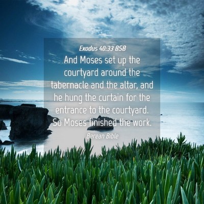 Picture 04 - Exodus 40:33 BSB - And Moses set up the courtyard around the - Bible Verse Picture