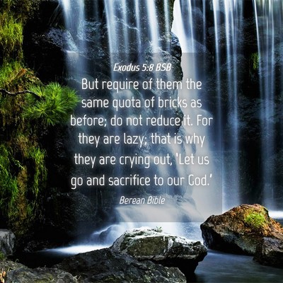 Picture 04 - Exodus 5:8 BSB - But require of them the same quota of bricks as - Bible Verse Picture