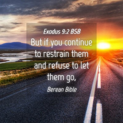 Picture 04 - Exodus 9:2 BSB - But if you continue to restrain them and refuse - Bible Verse Picture