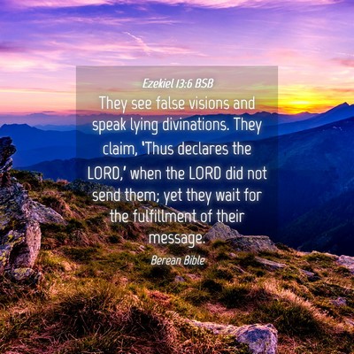 Picture 04 - Ezekiel 13:6 BSB - They see false visions and speak lying - Bible Verse Picture
