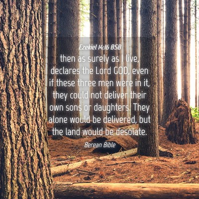 Picture 04 - Ezekiel 14:16 BSB - then as surely as I live, declares the Lord GOD, - Bible Verse Picture