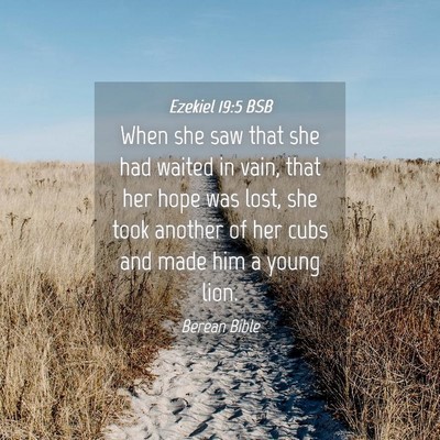 Picture 04 - Ezekiel 19:5 BSB - When she saw that she had waited in vain, that - Bible Verse Picture