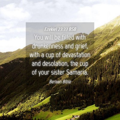 Picture 04 - Ezekiel 23:33 BSB - You will be filled with drunkenness and grief, - Bible Verse Picture
