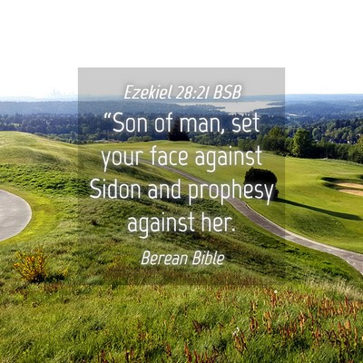Picture 04 - Ezekiel 28:21 BSB - “Son of man, set your face against Sidon and - Bible Verse Picture