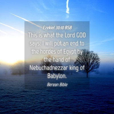 Picture 04 - Ezekiel 30:10 BSB - This is what the Lord GOD says: I will put an end - Bible Verse Picture