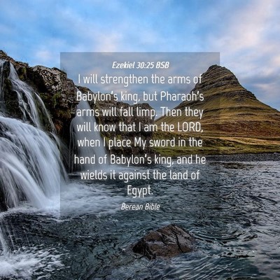 Picture 04 - Ezekiel 30:25 BSB - I will strengthen the arms of Babylon’s king, - Bible Verse Picture