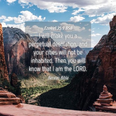 Picture 04 - Ezekiel 35:9 BSB - I will make you a perpetual desolation, and your - Bible Verse Picture