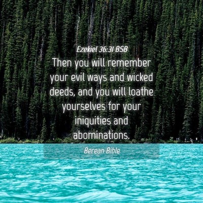 Picture 04 - Ezekiel 36:31 BSB - Then you will remember your evil ways and wicked - Bible Verse Picture