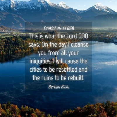 Picture 04 - Ezekiel 36:33 BSB - This is what the Lord GOD says: On the day I - Bible Verse Picture