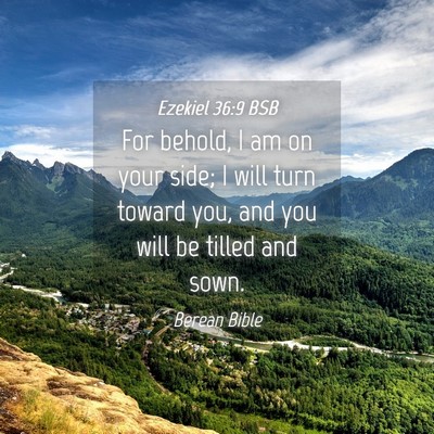 Picture 04 - Ezekiel 36:9 BSB - For behold, I am on your side; I will turn toward - Bible Verse Picture