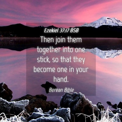 Picture 04 - Ezekiel 37:17 BSB - Then join them together into one stick, so that - Bible Verse Picture