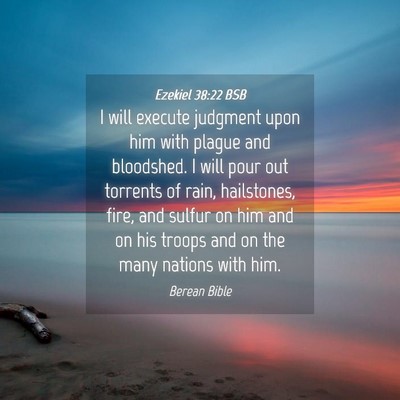 Picture 04 - Ezekiel 38:22 BSB - I will execute judgment upon him with plague and - Bible Verse Picture