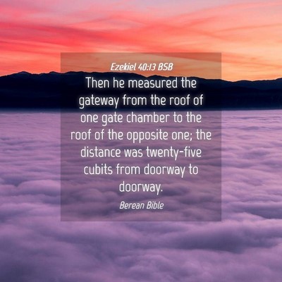 Picture 04 - Ezekiel 40:13 BSB - Then he measured the gateway from the roof of one - Bible Verse Picture