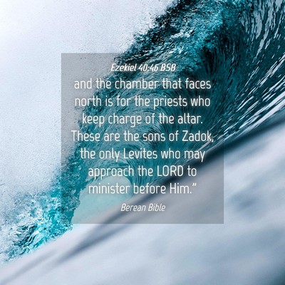 Picture 04 - Ezekiel 40:46 BSB - and the chamber that faces north is for the - Bible Verse Picture
