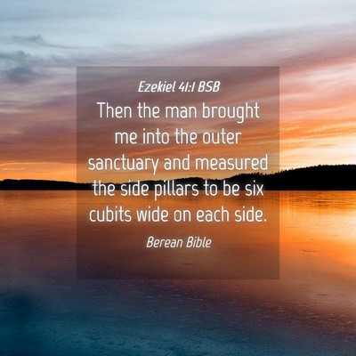 Picture 04 - Ezekiel 41:1 BSB - Then the man brought me into the outer sanctuary - Bible Verse Picture