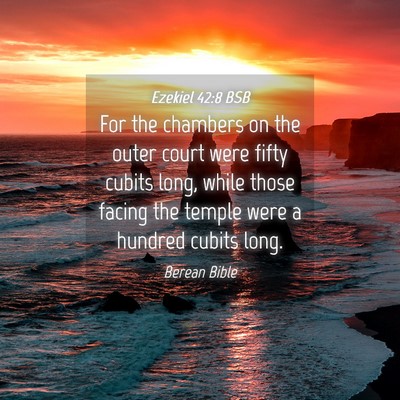 Picture 04 - Ezekiel 42:8 BSB - For the chambers on the outer court were fifty - Bible Verse Picture