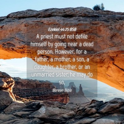 Picture 04 - Ezekiel 44:25 BSB - A priest must not defile himself by going near a - Bible Verse Picture