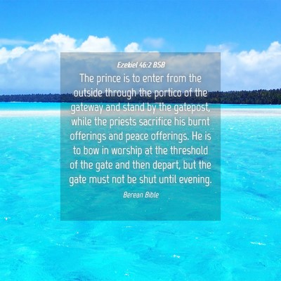 Picture 04 - Ezekiel 46:2 BSB - The prince is to enter from the outside through - Bible Verse Picture