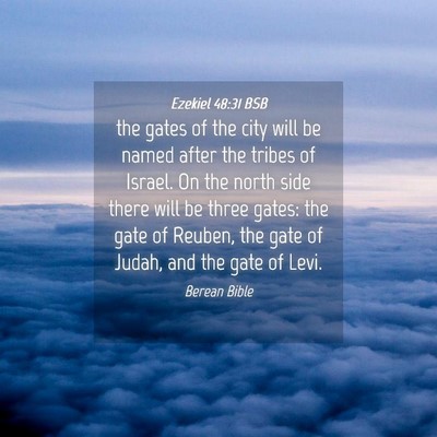 Picture 04 - Ezekiel 48:31 BSB - the gates of the city will be named after the - Bible Verse Picture