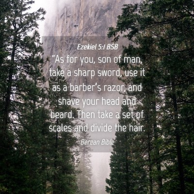 Picture 04 - Ezekiel 5:1 BSB - “As for you, son of man, take a sharp sword, - Bible Verse Picture