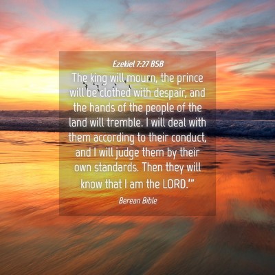 Picture 04 - Ezekiel 7:27 BSB - The king will mourn, the prince will be clothed - Bible Verse Picture